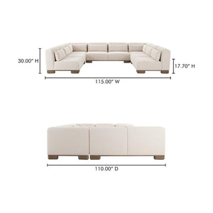 Modern European furniture - Beige U-Shaped Modular Sofa - www.oroa.com