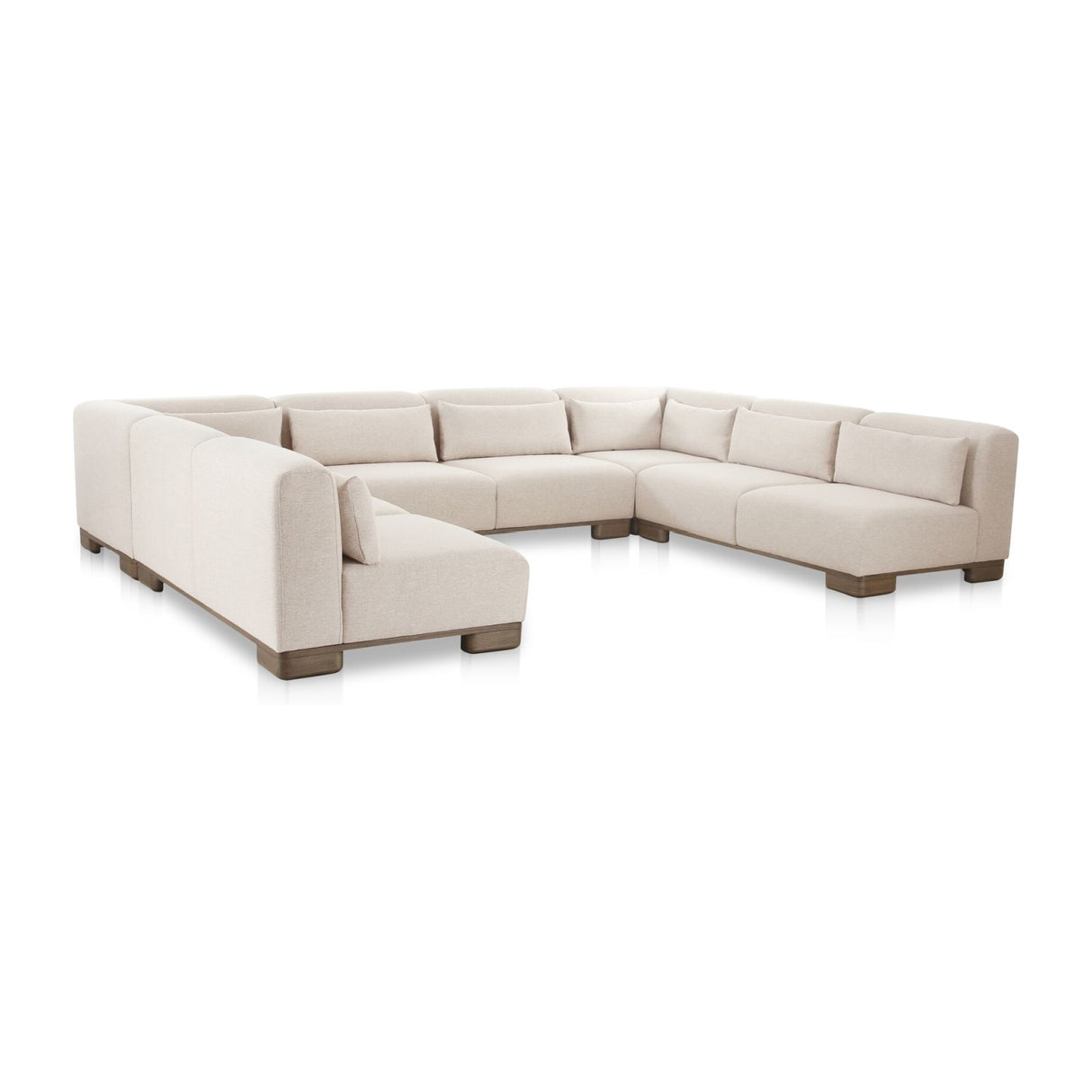 Modern European furniture - Beige U-Shaped Modular Sofa - www.oroa.com