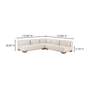 Modern European furniture - Beige Corner Modular Sofa - www.oroa.com