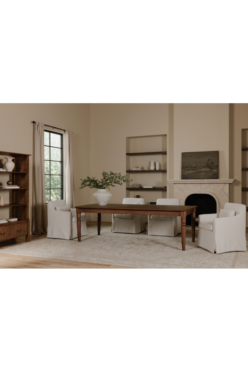 Beige Slipcover Dining Chair | Novi Living Lydia | Oroa.com