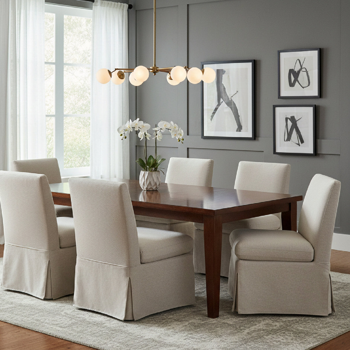 Modern European furniture - Beige Upholstered Dining Chair - www.oroa.com