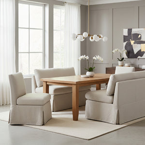 Modern European furniture - Beige Dining Chair and Half Slipcover - www.oroa.com