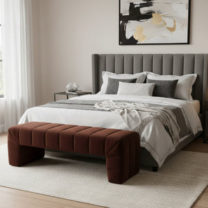 Modern European furniture - Brown Upholstered Bench - www.oroa.com