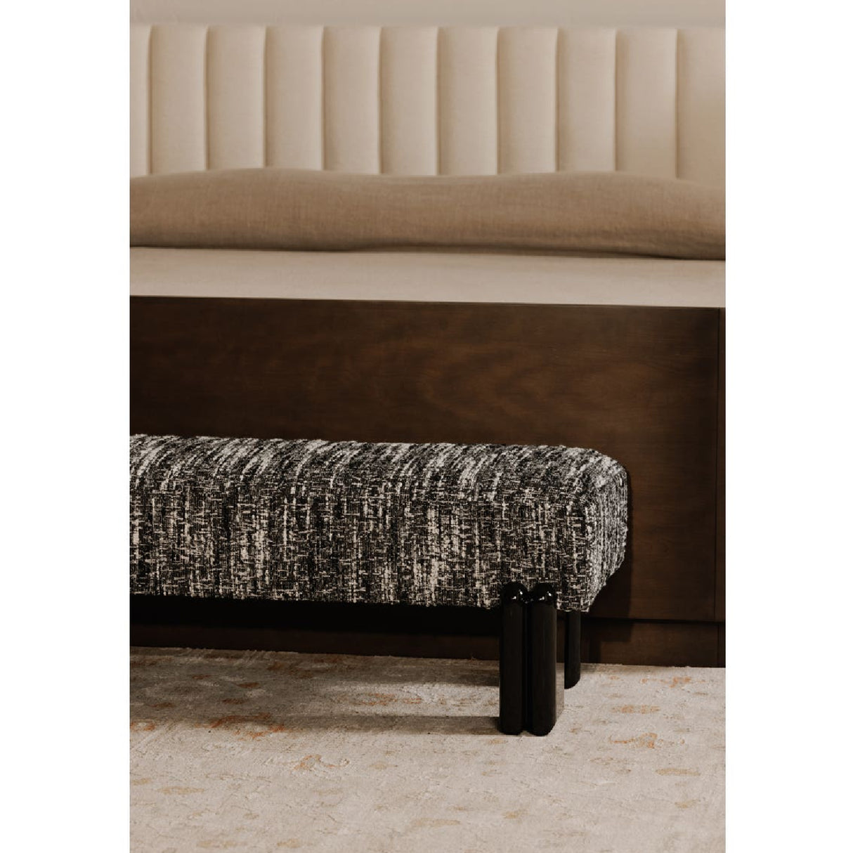Modern European furniture - Textured Fabric Bench - www.oroa.com