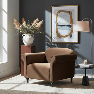 Modern European furniture - Mohair Inspired Rolled-Arm Accent Chair - www.oroa.com