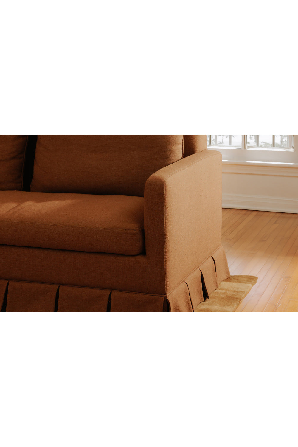 Modern European furniture - Pleated Skirt Fabric Sofa - www.oroa.com