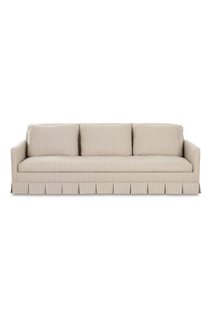 Beige Pleated Skirt Fabric Sofa | Novi Living Pellicano