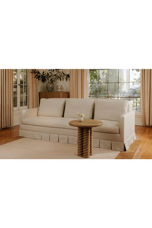 Beige Pleated Skirt Fabric Sofa | Novi Living Pellicano