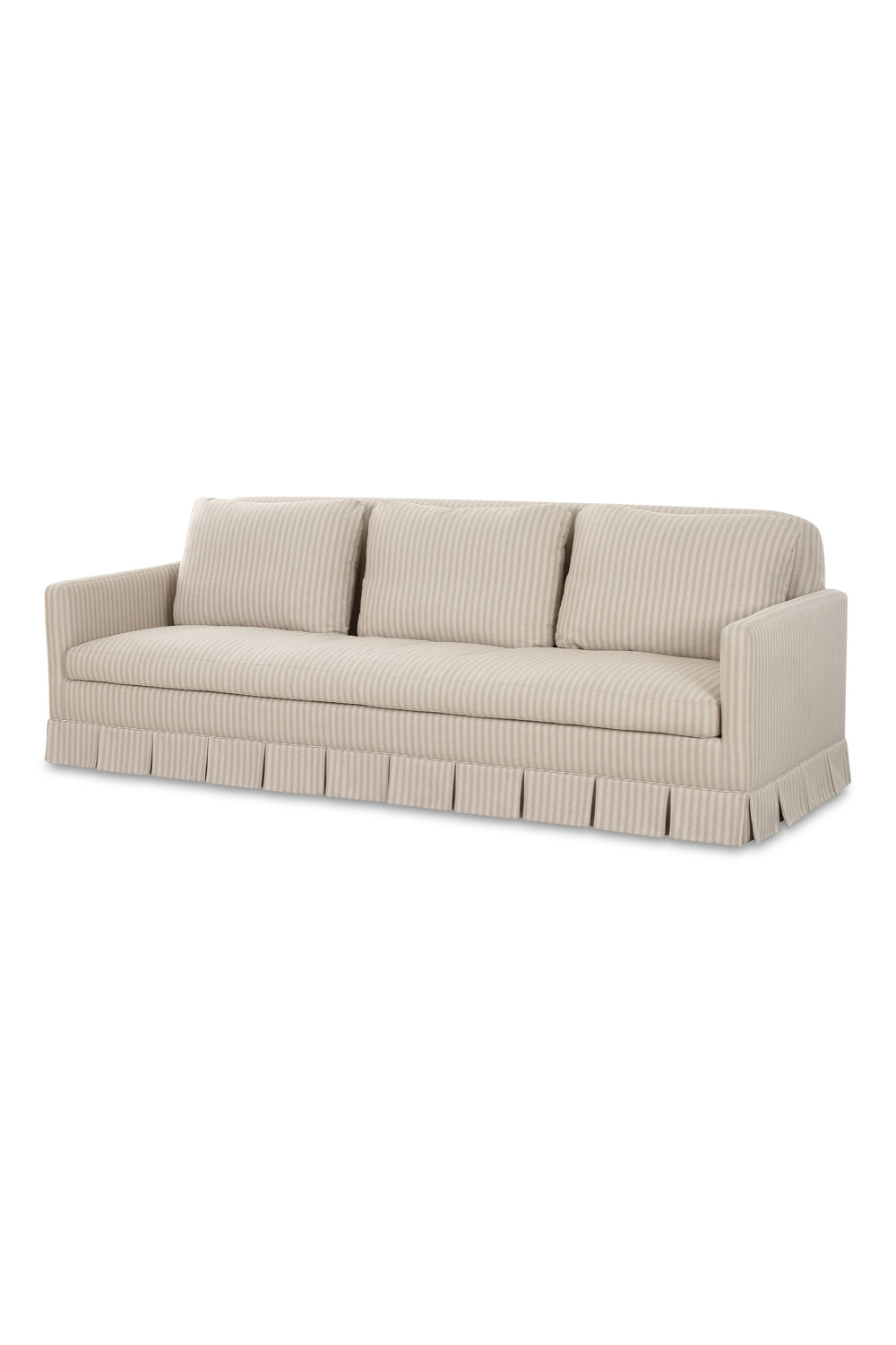 Beige Pleated Skirt Fabric Sofa | Novi Living Pellicano