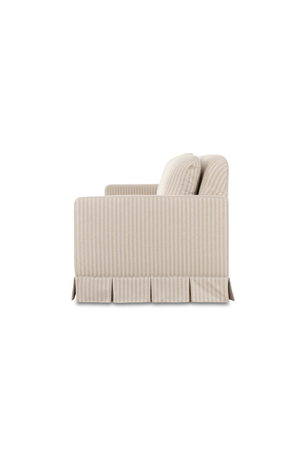 Beige Pleated Skirt Fabric Sofa | Novi Living Pellicano