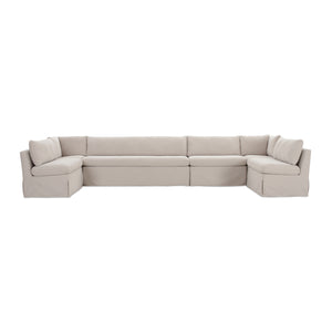Modern European furniture - Beige U-Shaped Dining Banquette Slipcover L - www.oroa.com