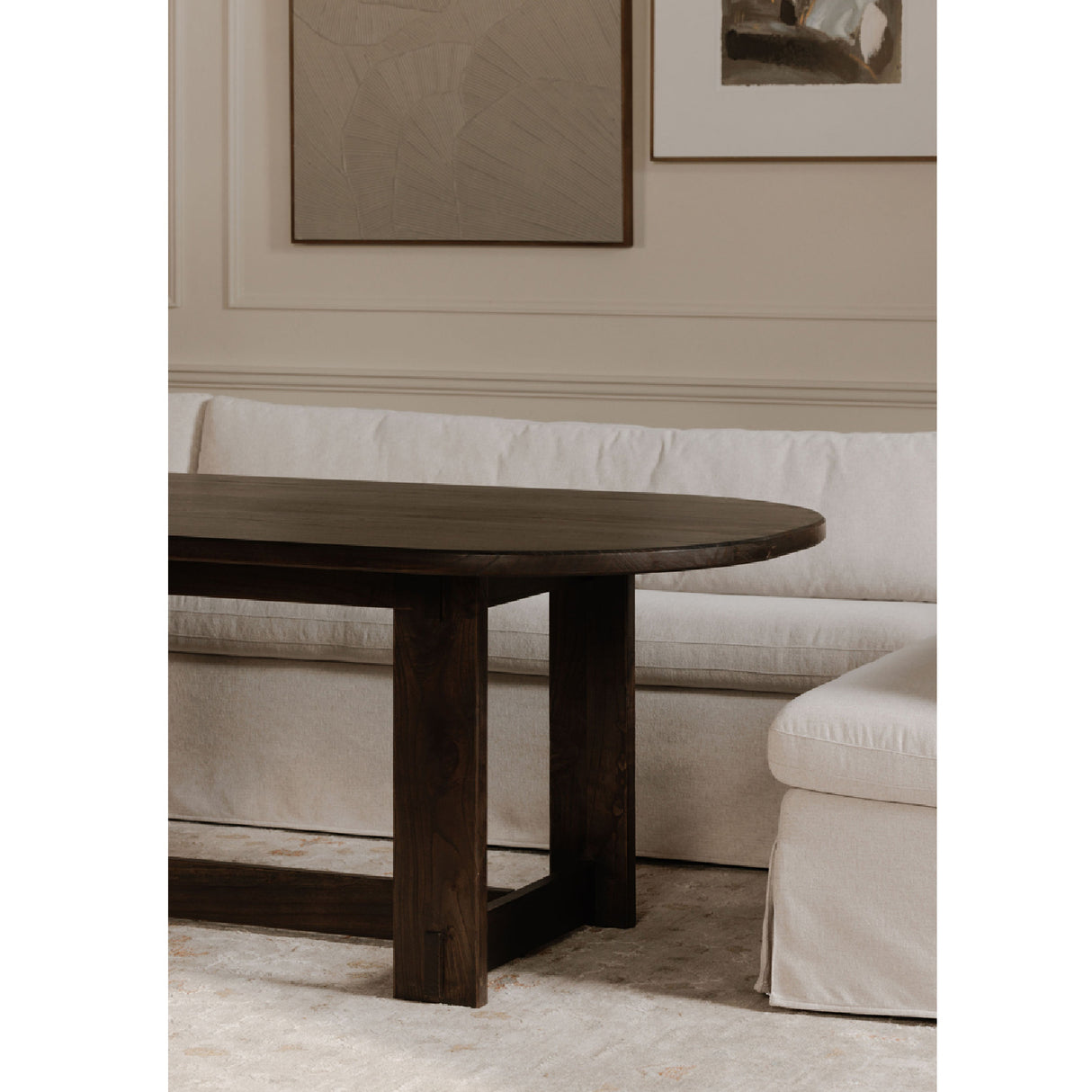 Modern European furniture - Beige L-Shaped Dining Banquette Slipcover XS - www.oroa.com
