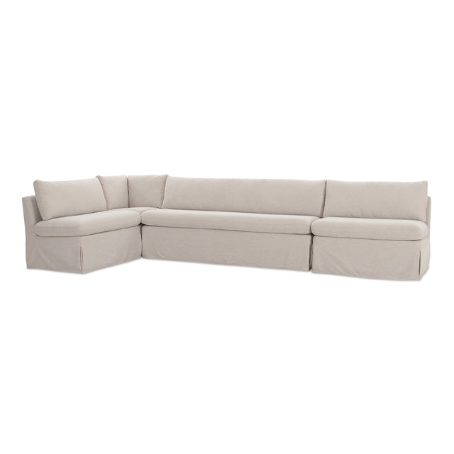 Modern European furniture - Beige L-Shaped Dining Banquette Slipcover L - www.oroa.com