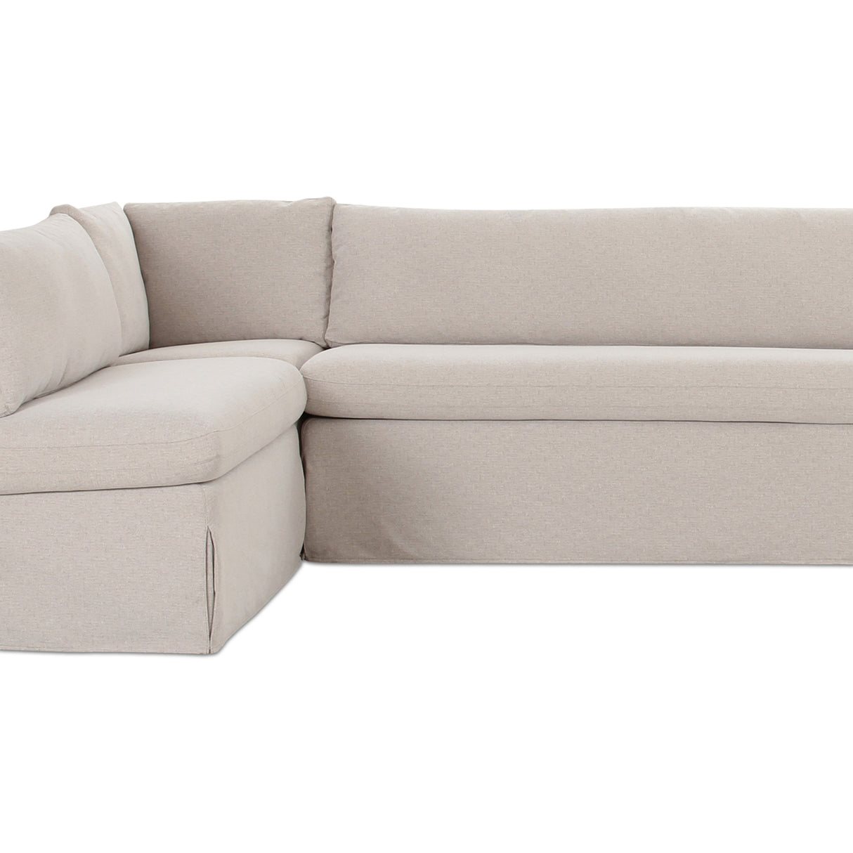 Modern European furniture - Beige L-Shaped Dining Banquette Slipcover L - www.oroa.com