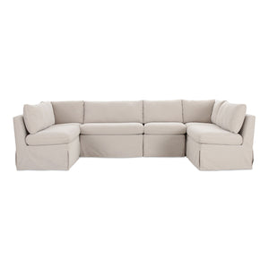   Modern European furniture - Beige U-Shaped Dining Banquette Slipcover XS - www.oroa.com | Oroa.com