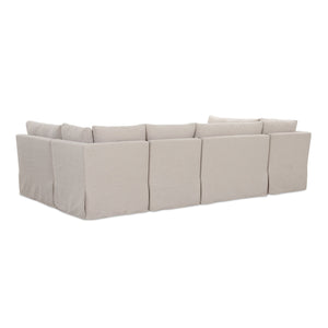   Modern European furniture - Beige U-Shaped Dining Banquette Slipcover XS - www.oroa.com | Oroa.com