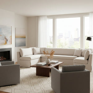 Modern European furniture - Beige U-Shaped Dining Banquette Slipcover S - www.oroa.com