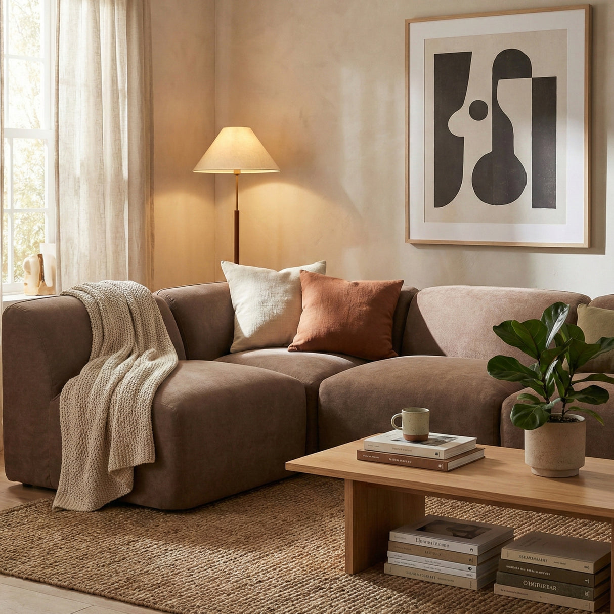 Brown Modular Sofa | Novi Living Isla