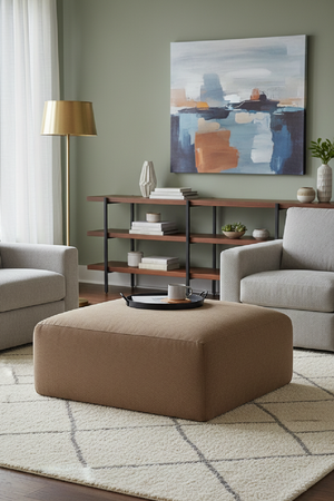 Brown Slipcover Ottoman | Novi Living Isla | Oroa.com