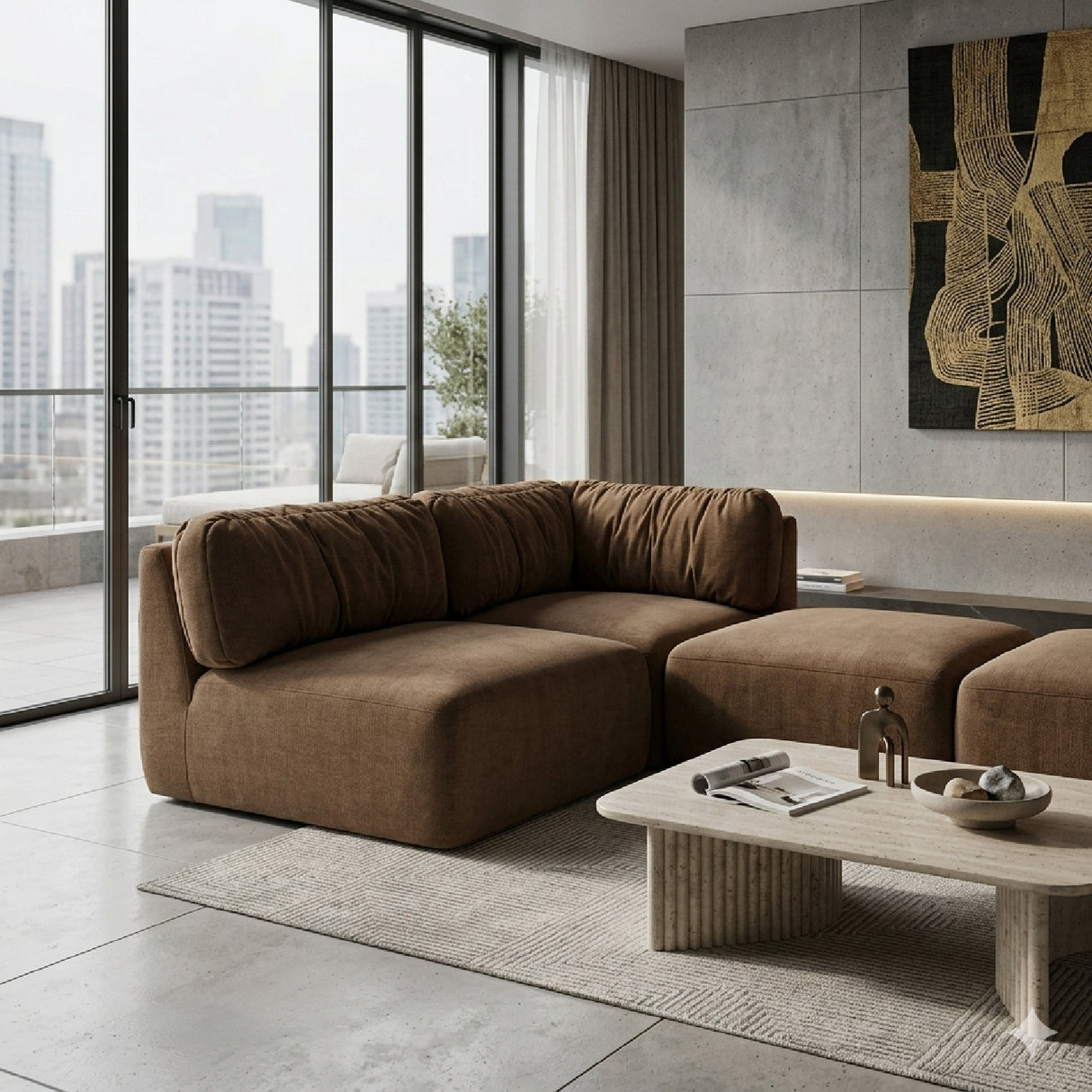   Chenille Corner Sofa | Oroa.com