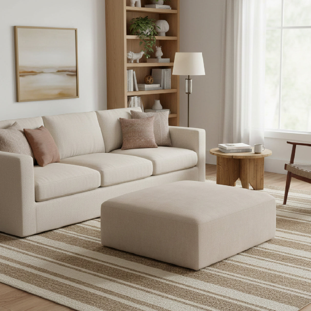  Chenille Square Ottoman | Oroa.com