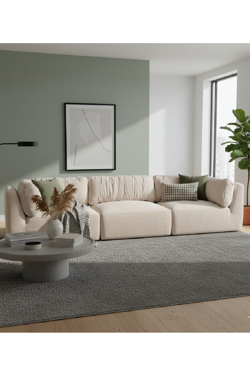 Chenille 3-Seater Sofa | Novi Living Matina | Oroa.com