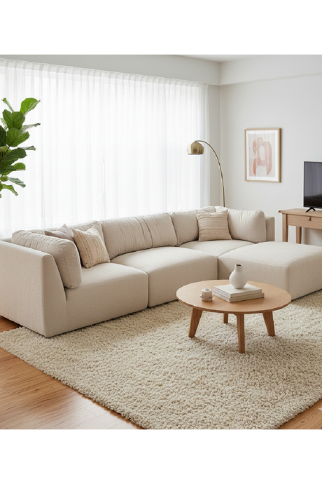 Chenille Lounge Modular Sofa | Novi Living Matina | Oroa.com