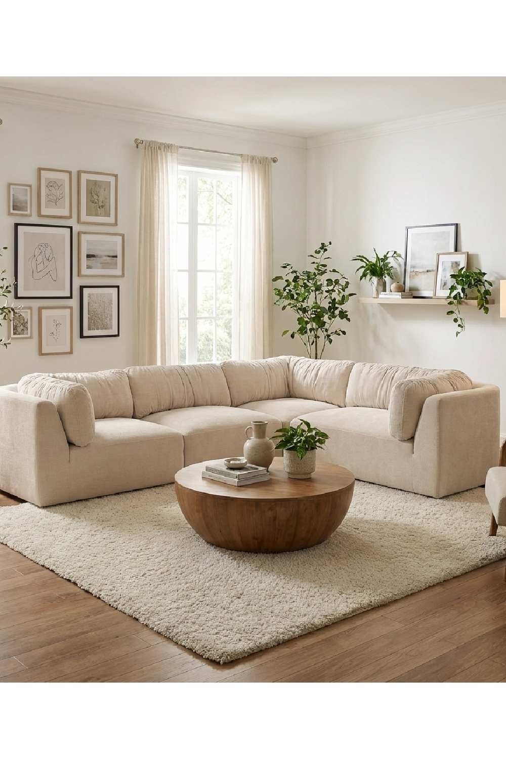 Chenille L-Shaped Modular Sofa | Novi Living Matina | Oroa.com