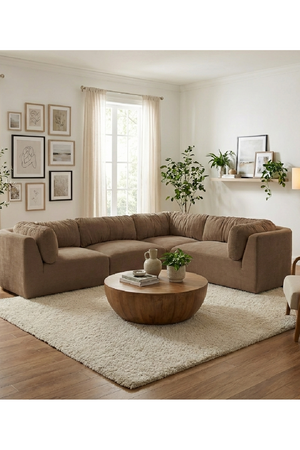 Chenille L-Shaped Modular Sofa | Novi Living Matina | Oroa.com