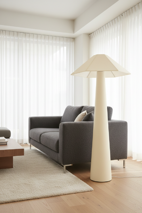 Cream Cotton Floor Lamp | Novi Living Gigi | Oroa.com
