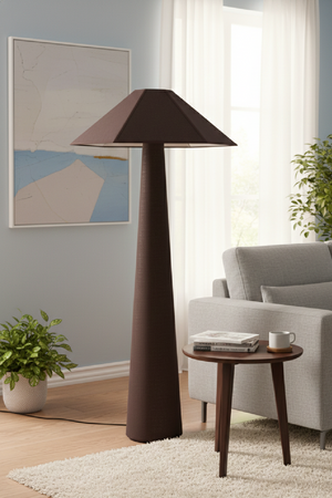 Brown Cotton Floor Lamp | Novi Living Gigi | Oroa.com