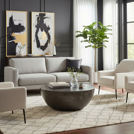 Modern European furniture - Metallic Round Coffee Table - www.oroa.com