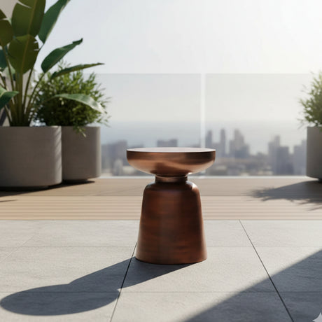 Modern European furniture - Antique Copper Accent Table - www.oroa.com