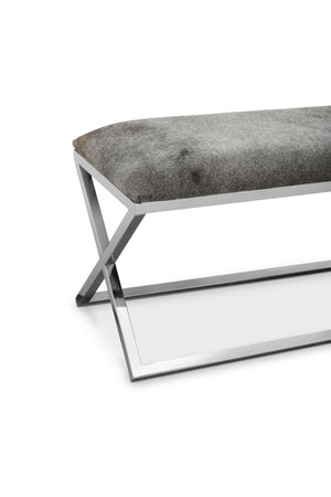 Modern European furniture - Gray Cowhide Bench - www.oroa.com