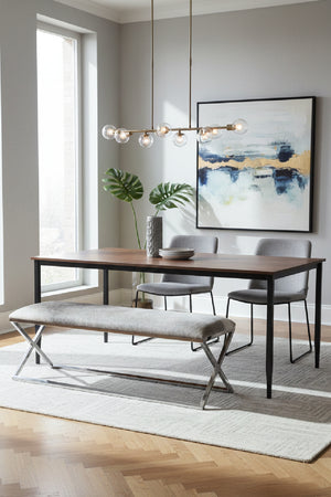 Modern European furniture - Gray Cowhide Bench - www.oroa.com