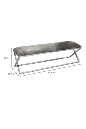Modern European furniture - Gray Cowhide Bench - www.oroa.com