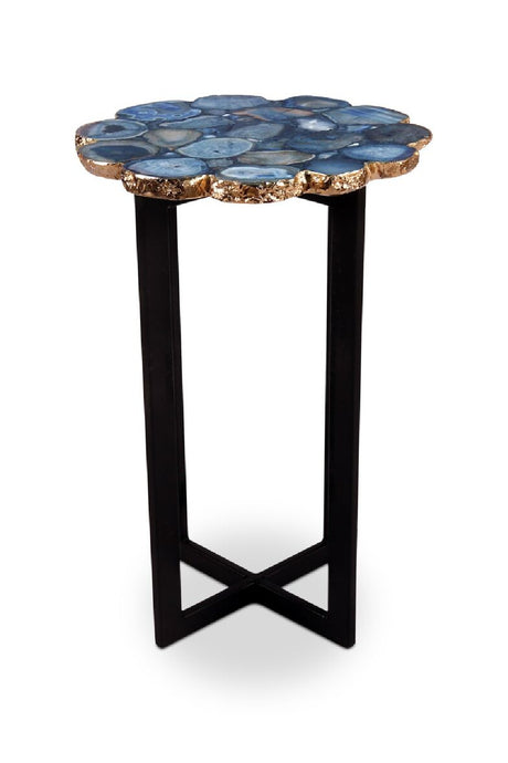 Modern European furniture - Blue Agate Stone Accent Table - www.oroa.com