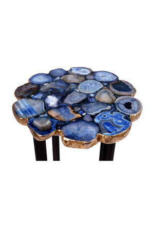 Modern European furniture - Blue Agate Stone Accent Table - www.oroa.com