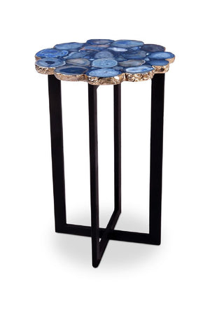 Modern European furniture - Blue Agate Stone Accent Table - www.oroa.com