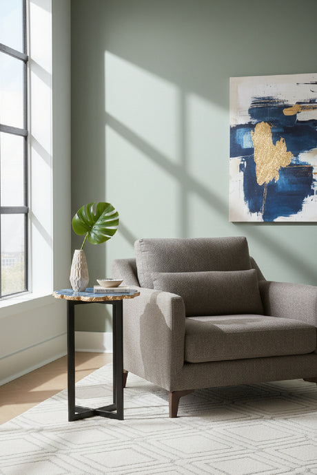 Modern European furniture - Blue Agate Stone Accent Table - www.oroa.com