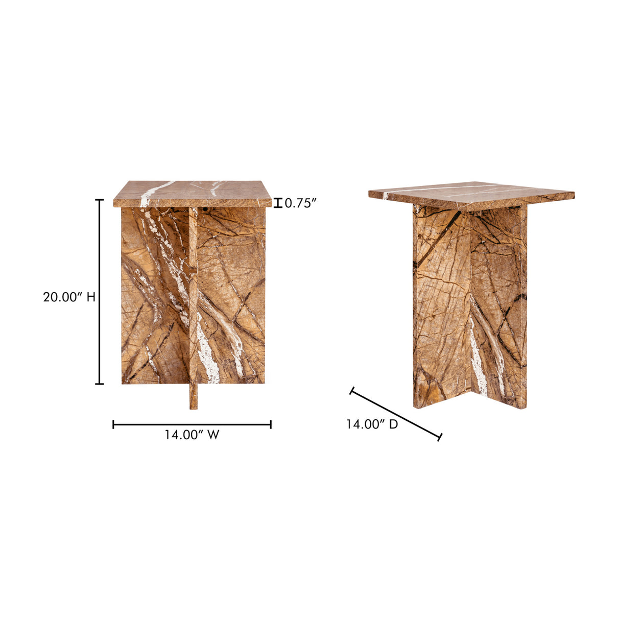 Marble Square Accent Table | Novi Living Blair | Oroa.com