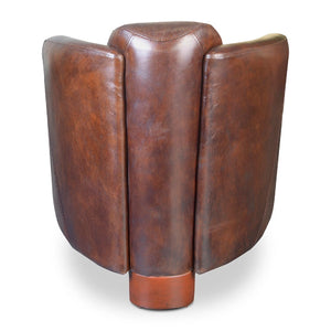 Modern European furniture - Brown Leather Club Chair - www.oroa.com