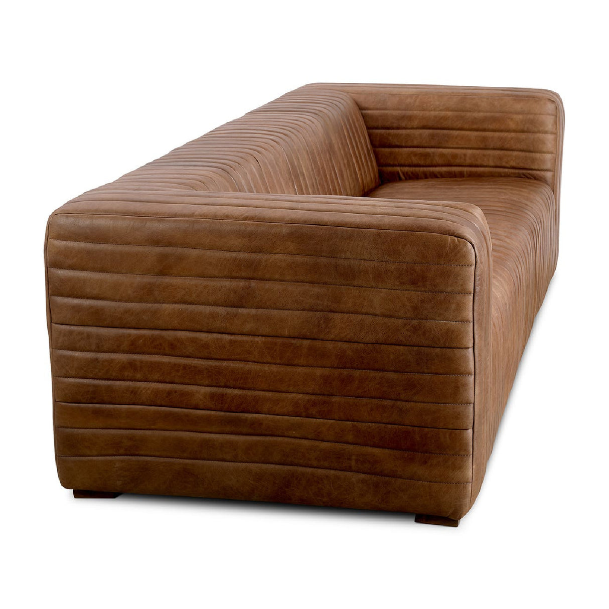 Modern European furniture - Channel-Stitched Leather Sofa - www.oroa.com
