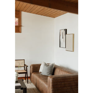 Modern European furniture - Channel-Stitched Leather Sofa - www.oroa.com