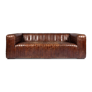 Modern European furniture - Channel-Stitched Leather Sofa - www.oroa.com