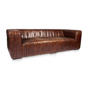 Modern European furniture - Channel-Stitched Leather Sofa - www.oroa.com
