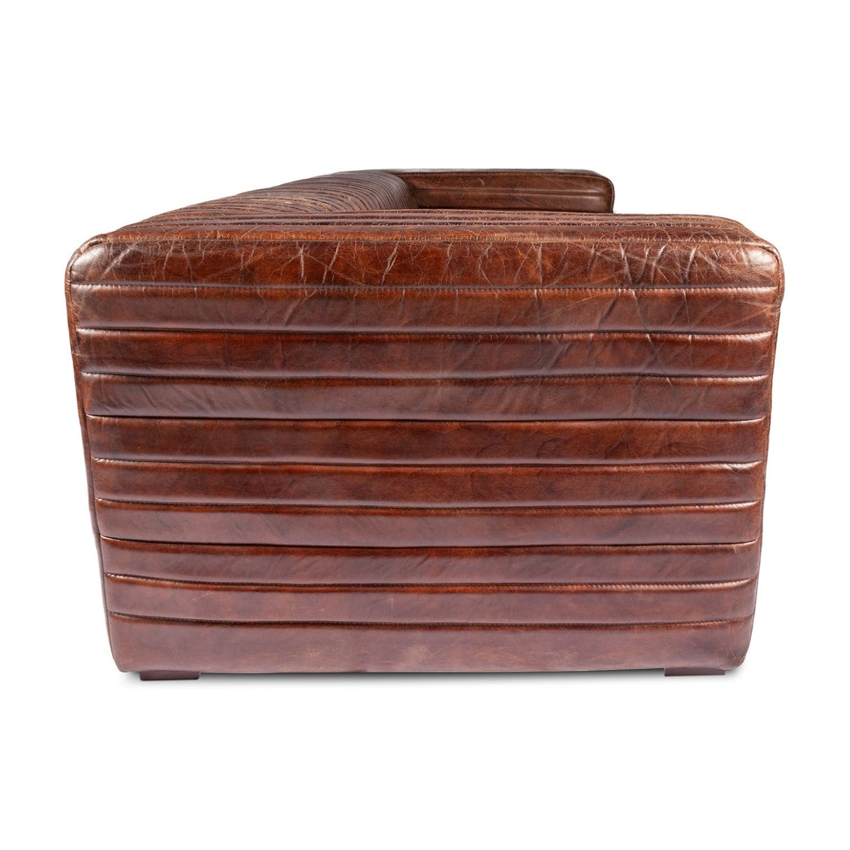 Modern European furniture - Channel-Stitched Leather Sofa - www.oroa.com