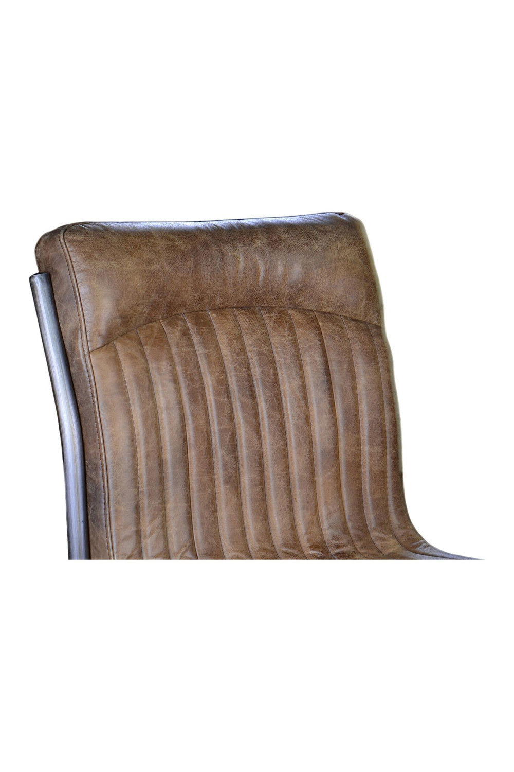 Modern European furniture - Brown Leather Dining Chair Set (2) - www.oroa.com