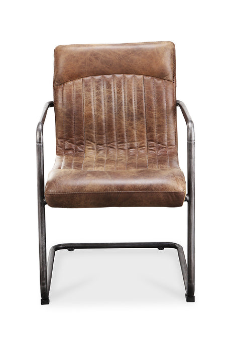 Modern European furniture - Brown Leather Lounge Armchair Set (2) - www.oroa.com