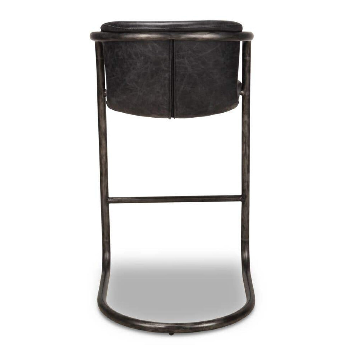 Modern European furniture - Leather Cantilevered Bar Stool Set (2)  - www.oroa.com
